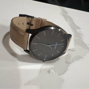 MVMT Charcoal Dial with Beige Leather Strap